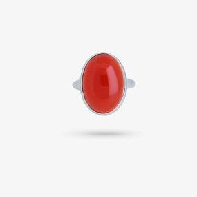 Meaningful Object Sparkling Work Men's ? All Gender Silver Cocktail Red Onyx Stone Ring