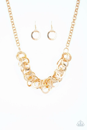Daily Charm Paparazzi Accessories ? Ringing In The Bling -Gold Necklace?Flat Rate Ship $4.50?