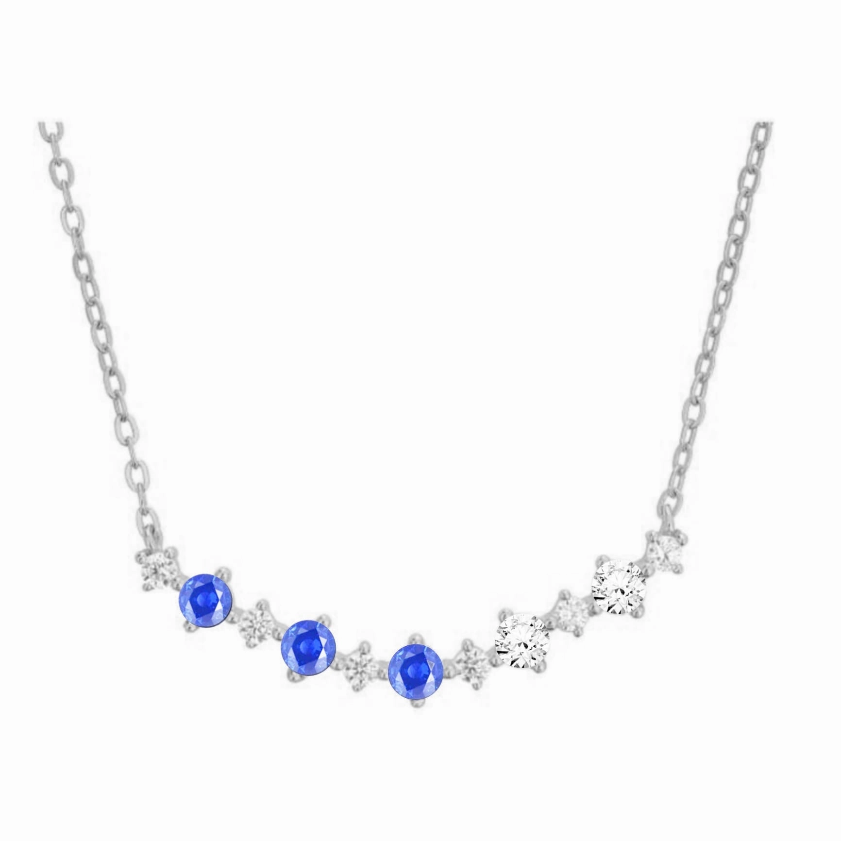 Holiday Accent Sterling Silver Colorful Rounded Bar Necklace