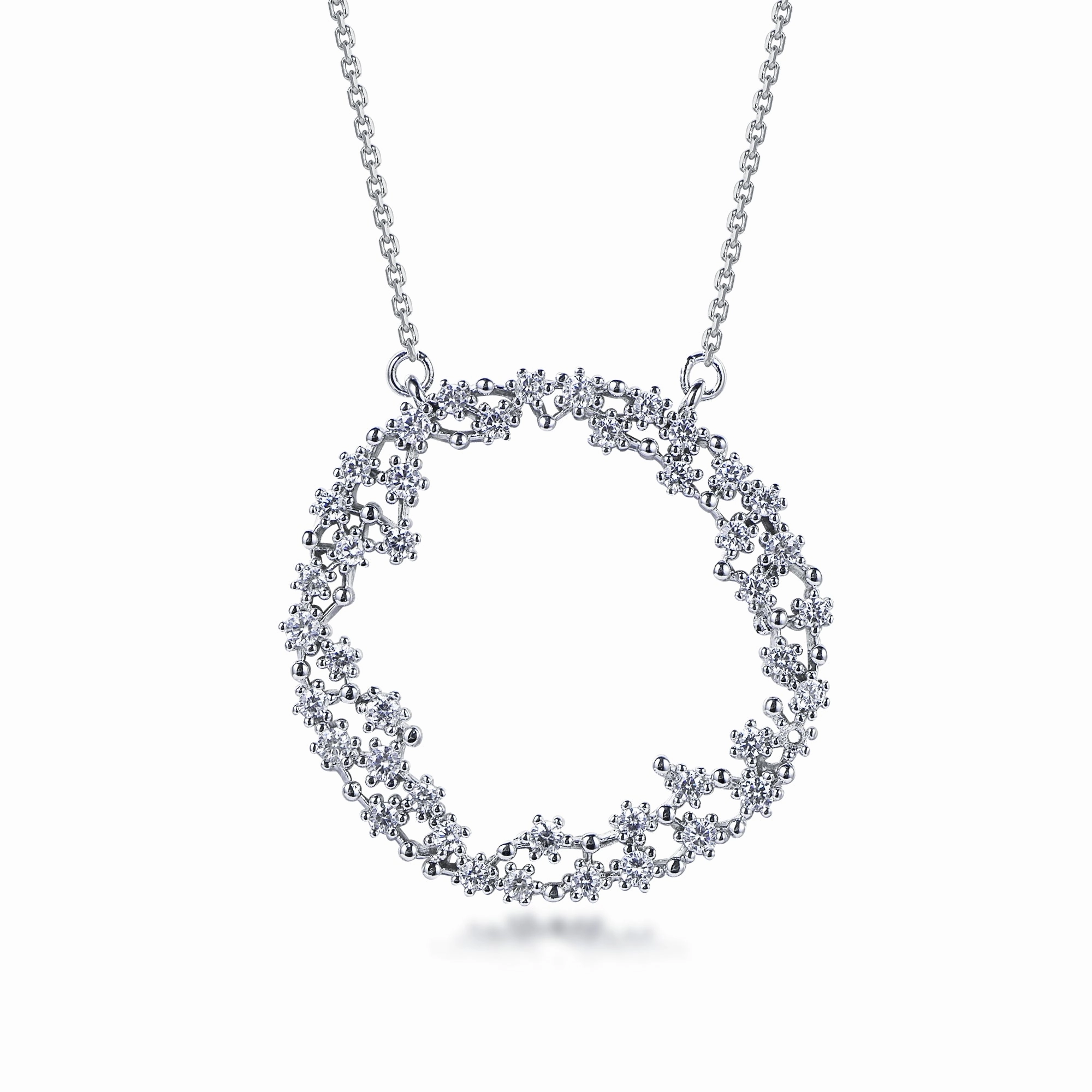 Superior Style Sterling Silver CZ Sprinkled Necklace