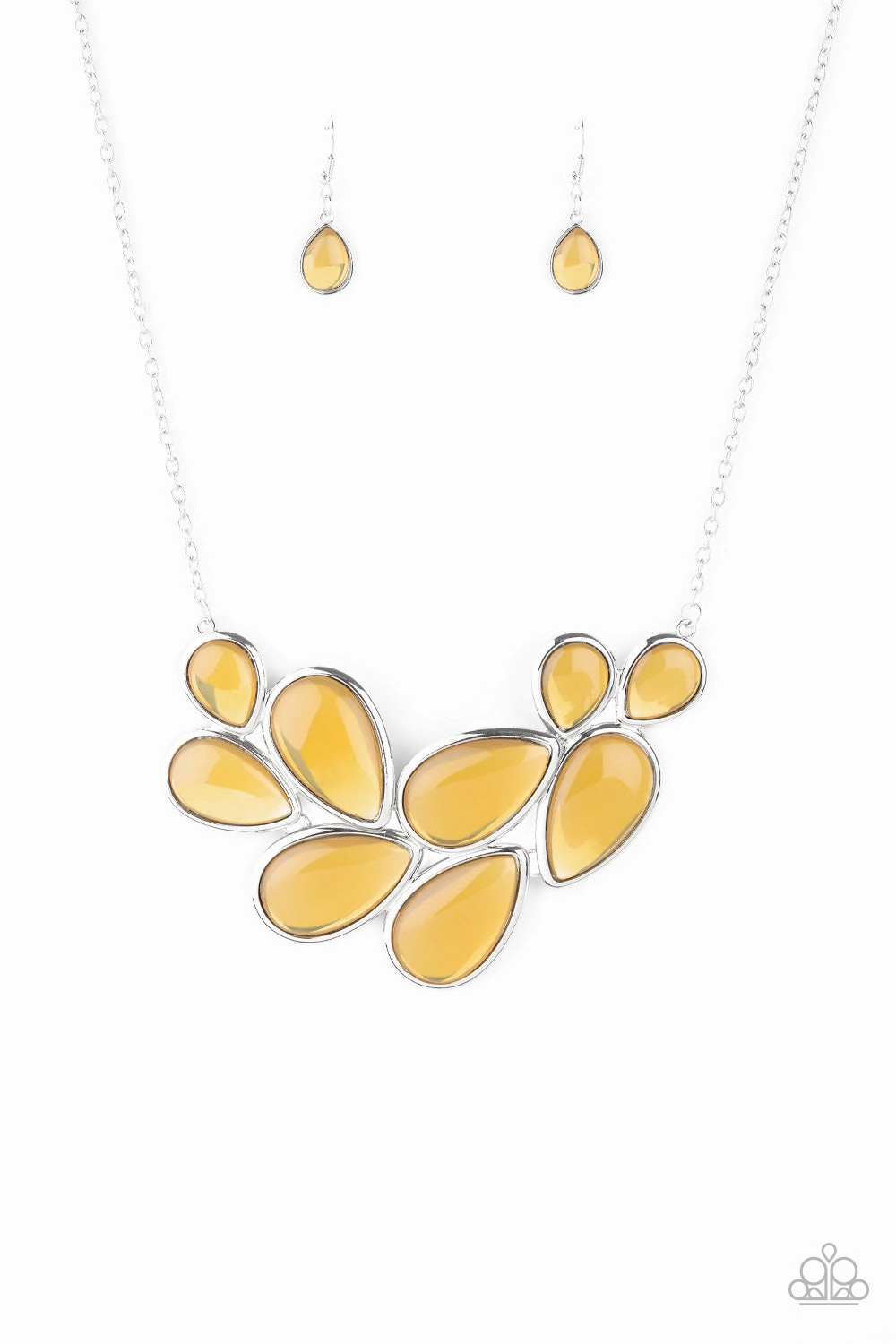 Paparazzi Accessories ? Iridescently Irresistible - Yellow Necklace?Flat Rate Ship $4.50? Modern Statement Ornamental Chain Jewelry