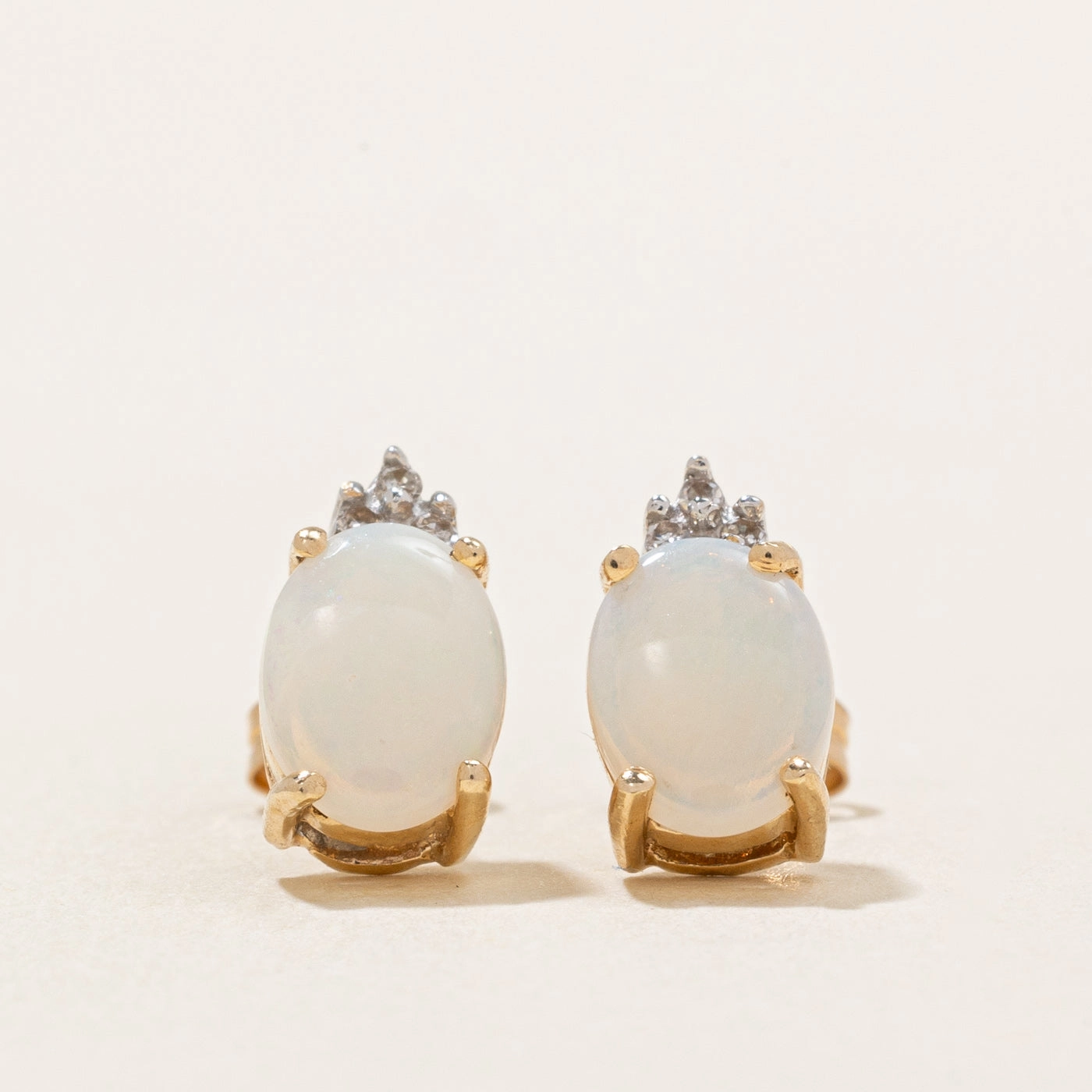 Daily Wear Opal & Diamond Earrings | 1.20ctw, 0.05ctw |