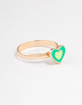 Refund Available Modern Touch Gold Layered Heart Ring