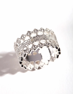 Lightweight Object Silver Lace Detail Ring