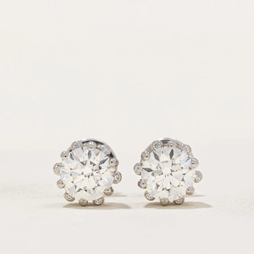 2ctw  GIA Diamond Stud Earrings | 2.08ctw VVS2 G Excellent Cut | Bold Shine Pieces