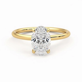High-End Statement Emotional Significance Solitaire Oval Cut Moissanite Engagement Ring with Hidden Anniversary Stone