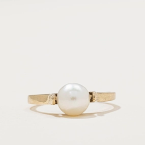 Vogue Design Solitaire Pearl Ring | SZ 6.5