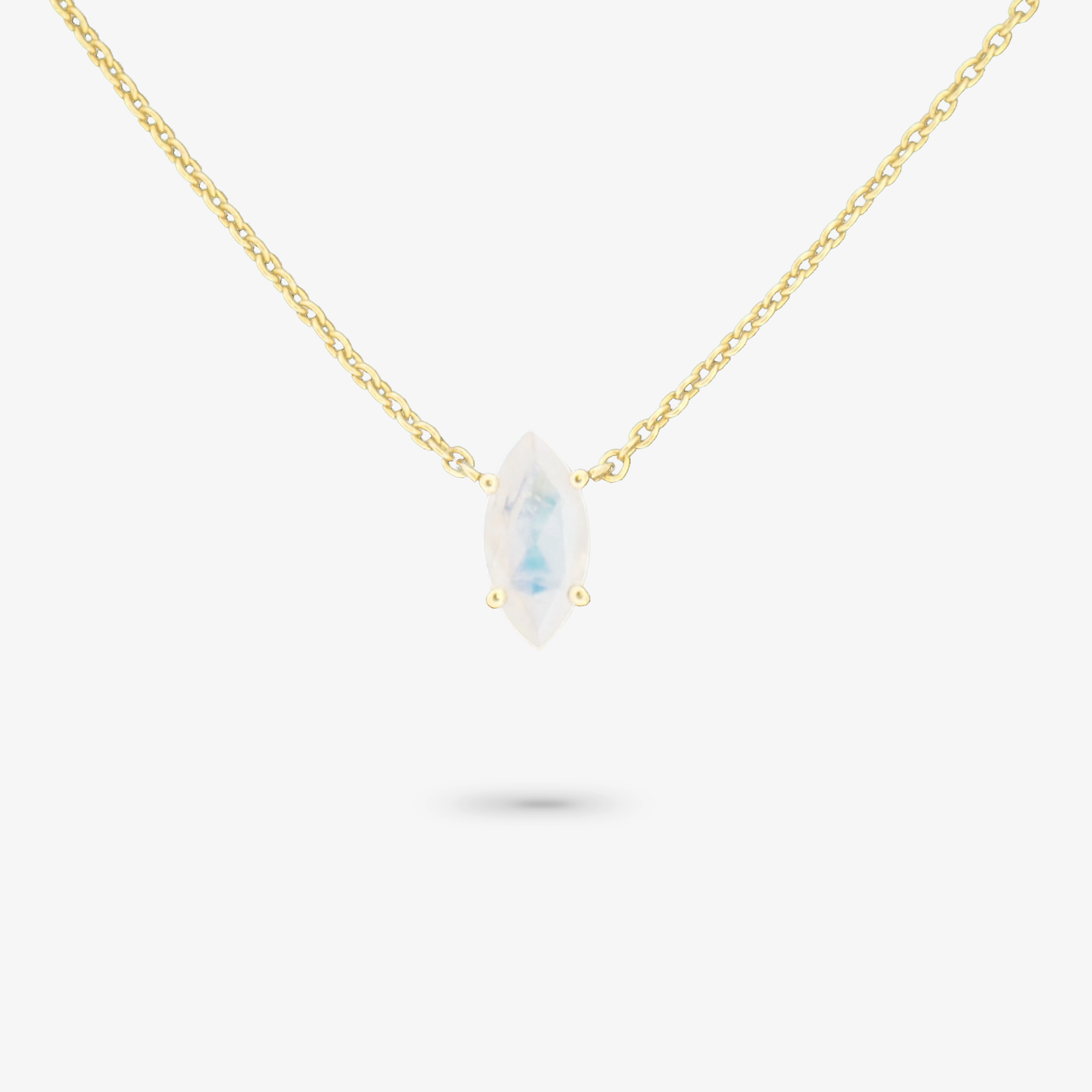 Refined Glow Feminine Touch Amare Wear June Marquise Birthstone Necklace Moonstone