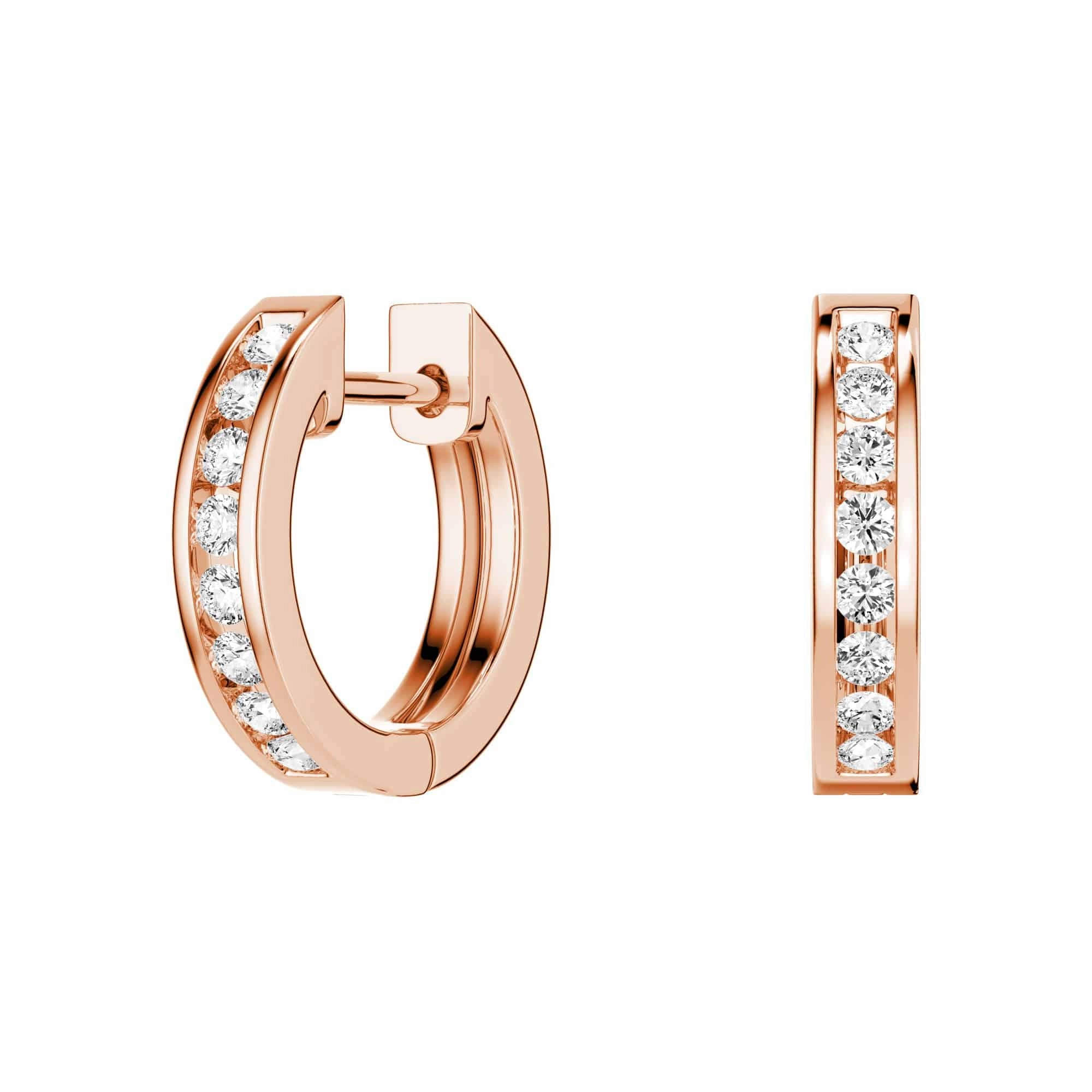 Exquisite Accessory Round Cut Moissanite Channel Set Hoop Earrings