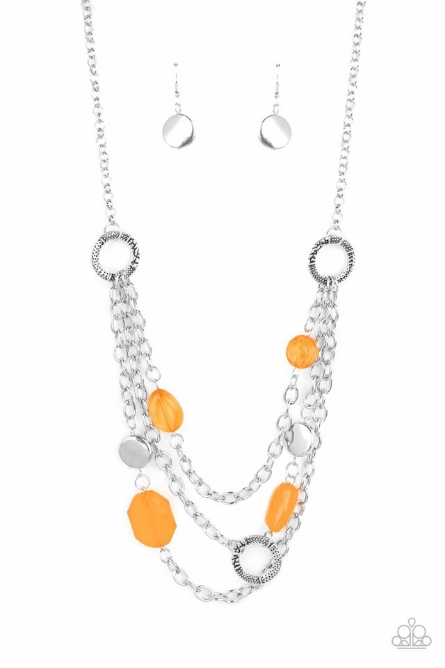 Beautiful Gift Paparazzi Accessories ?Oceanside Spa - Orange Necklace?Flat Rate Ship $4.50?