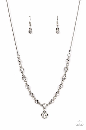 Sophisticated Style Attractive Adornment Paparazzi Accessories ?True Love Trinket - White Necklace? Flat Rate Ship $4.50?