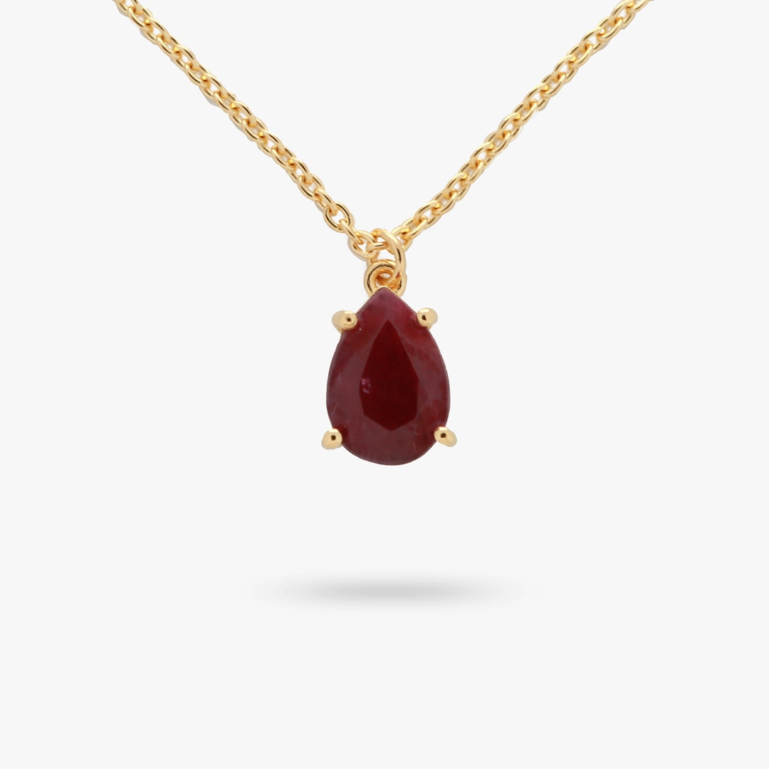 Luminous Detail Statement Shine Amare Wear Celebration Collection - July Birthstone Necklace Ruby