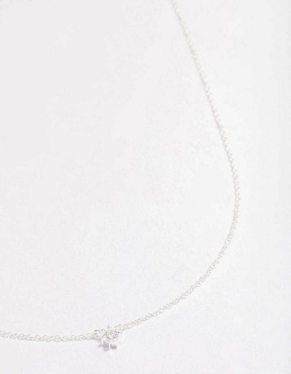 Soft Sparkle Sterling Silver Cubic Zirconia Dainty Pendant Necklace