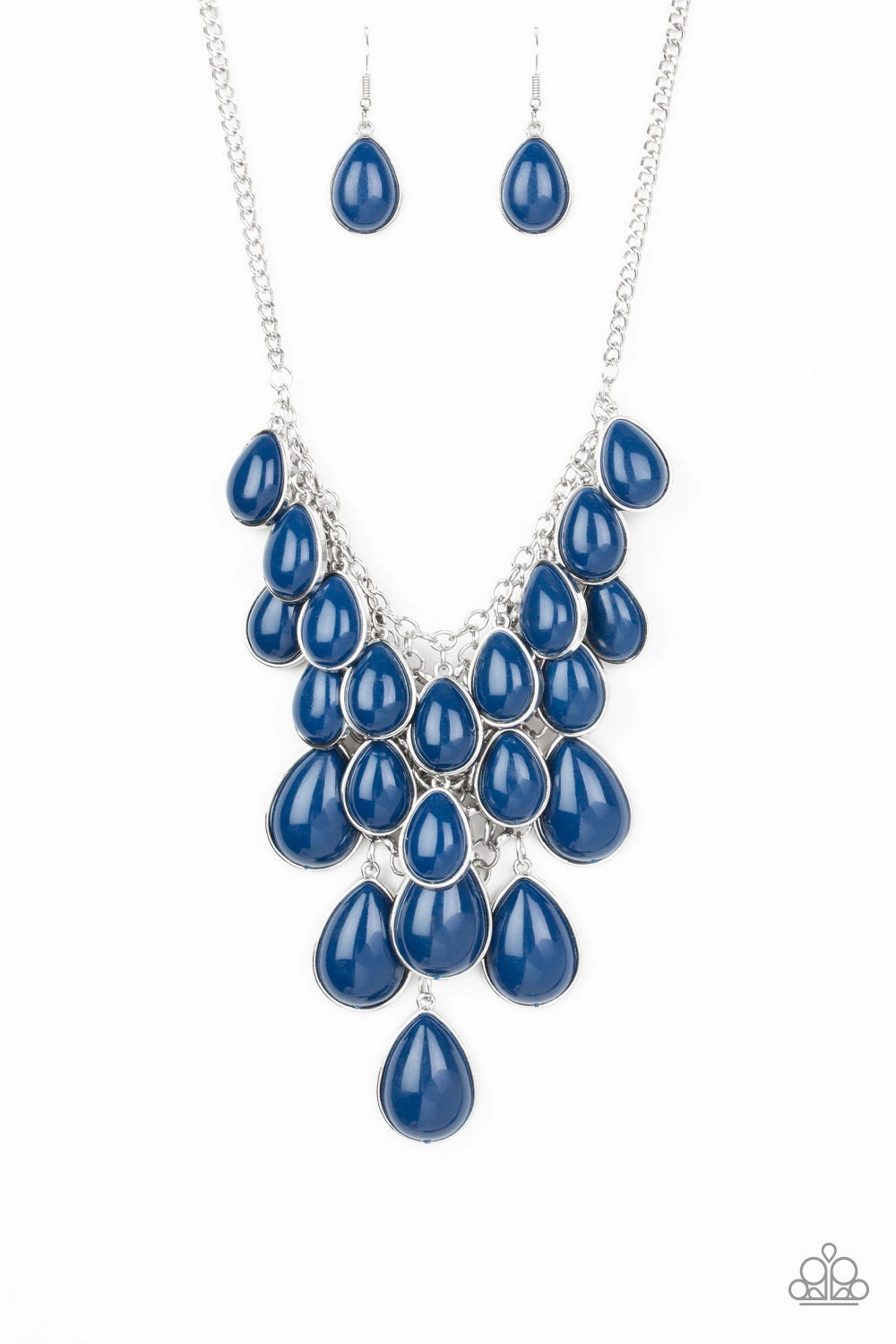 Mother Accent Simple Gift Paparazzi Accessories ? Shop Til You TEARDROP - Blue Necklace?Flat Rate Ship $4.50?
