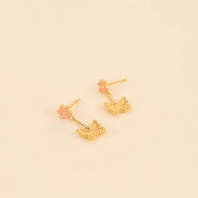 Spring Butterfly Dangle Stud Earrings Rich Detailing