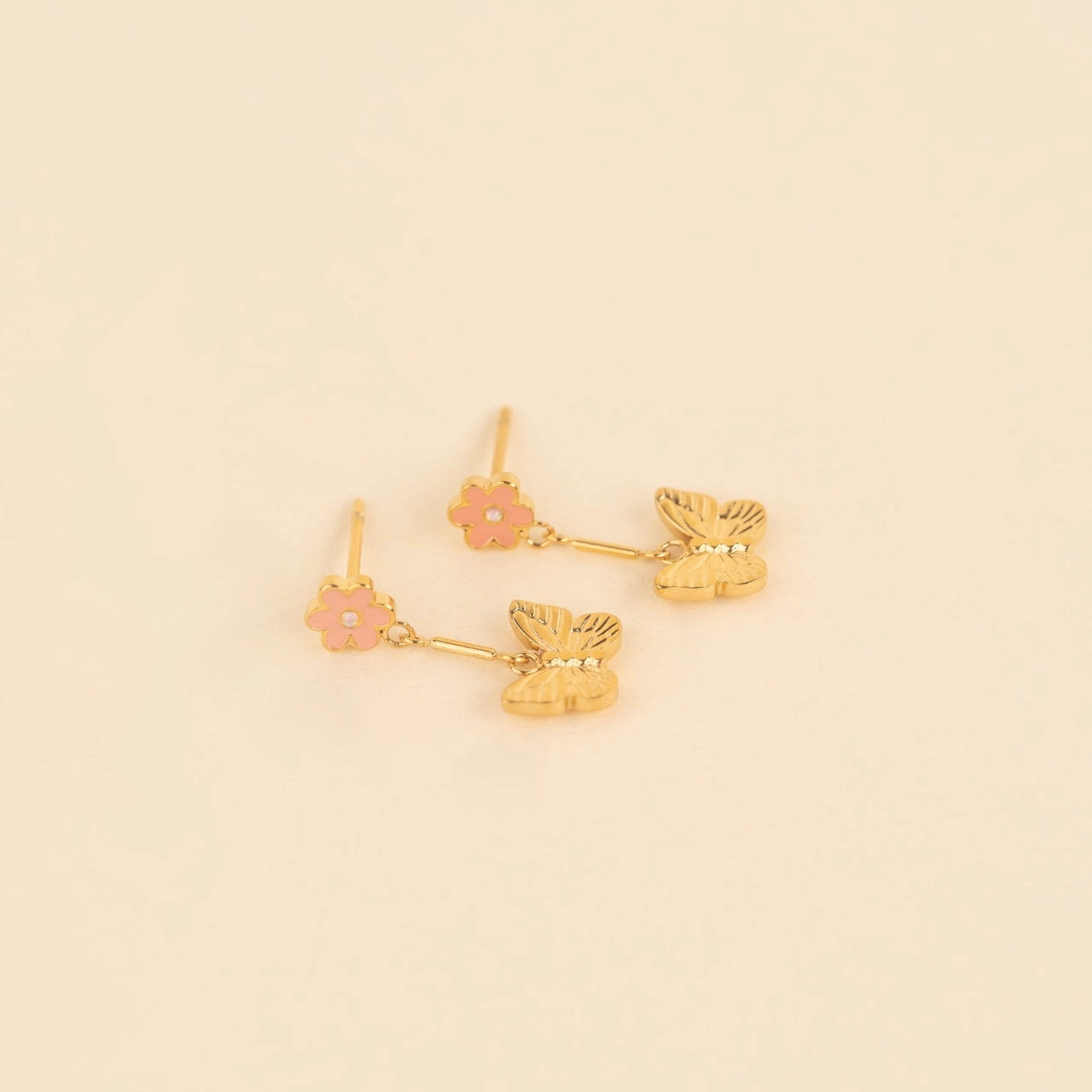 Luxe Shine Up Street Accent Spring Butterfly Dangle Stud Earrings