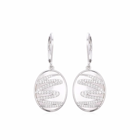 Sterling Silver Mother of Pearl With Squiggle Earring Decorative Selection Ornate Aesthetic