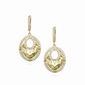 Daily Decoration Sterling Silver Double Oval CZ Earring