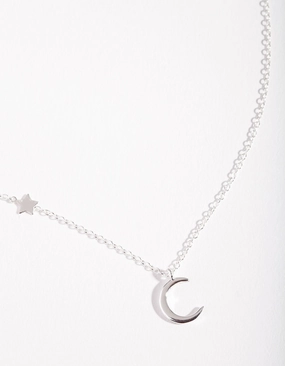 Sterling Silver Asymmetrical Celestial Necklace Neutral Design Adornment Social Media Item