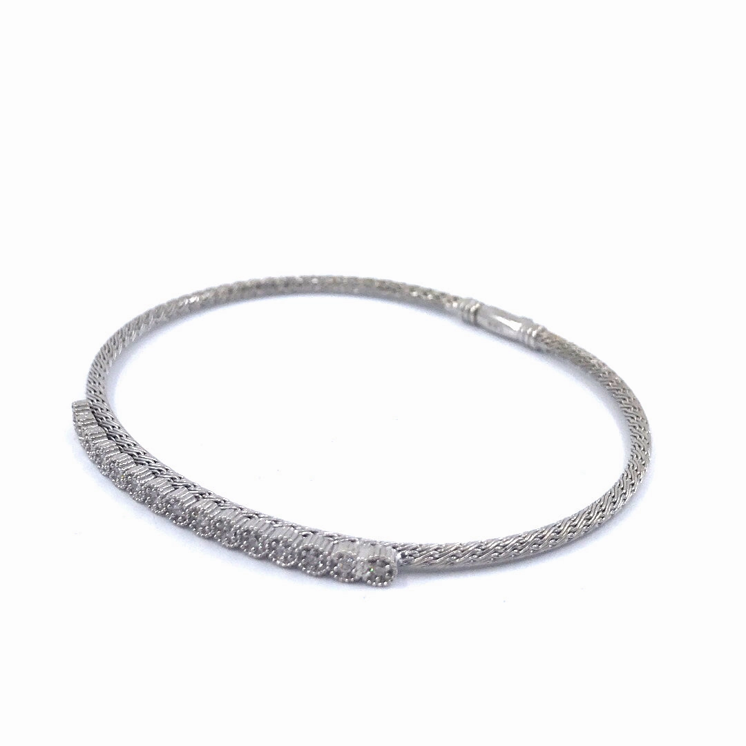 Sterling Silver Bangle Bracelet Style Leader