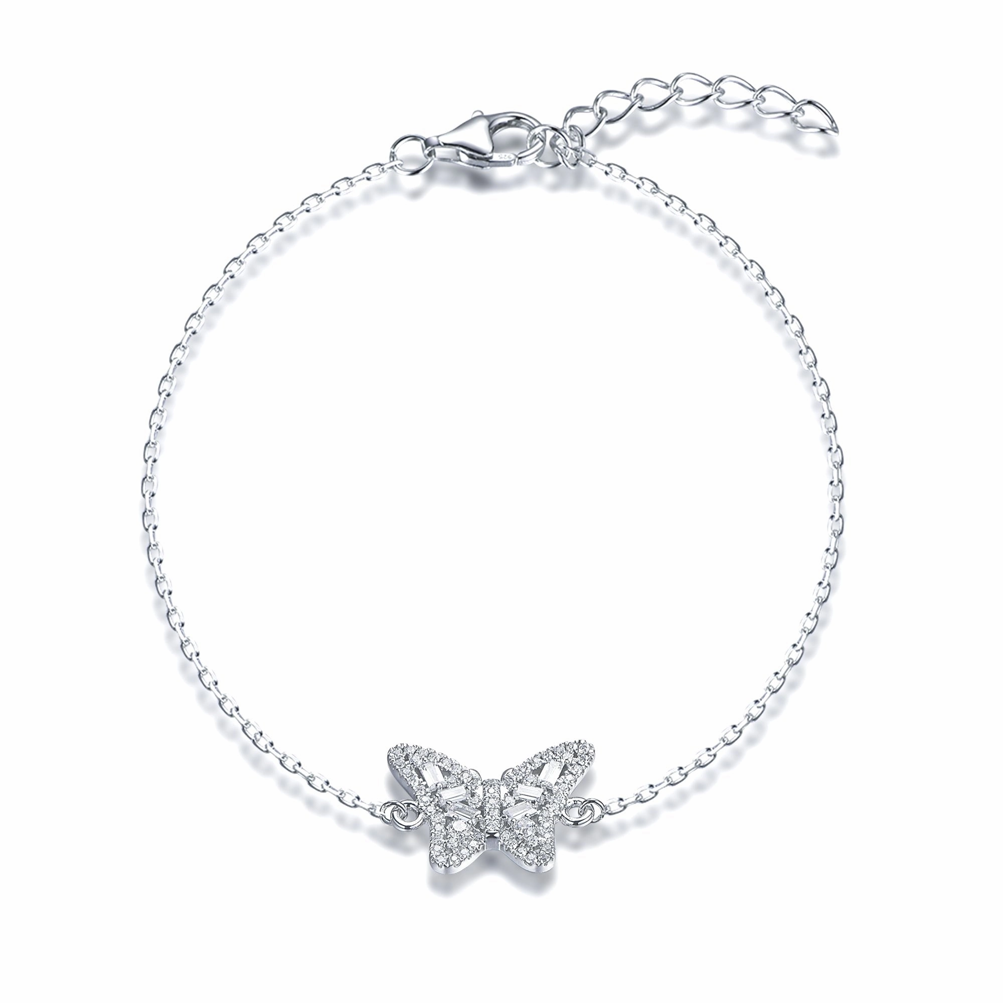 Sterling Silver Butterfly CZ Bracelet Ceaseless Sight Neighborhood Find