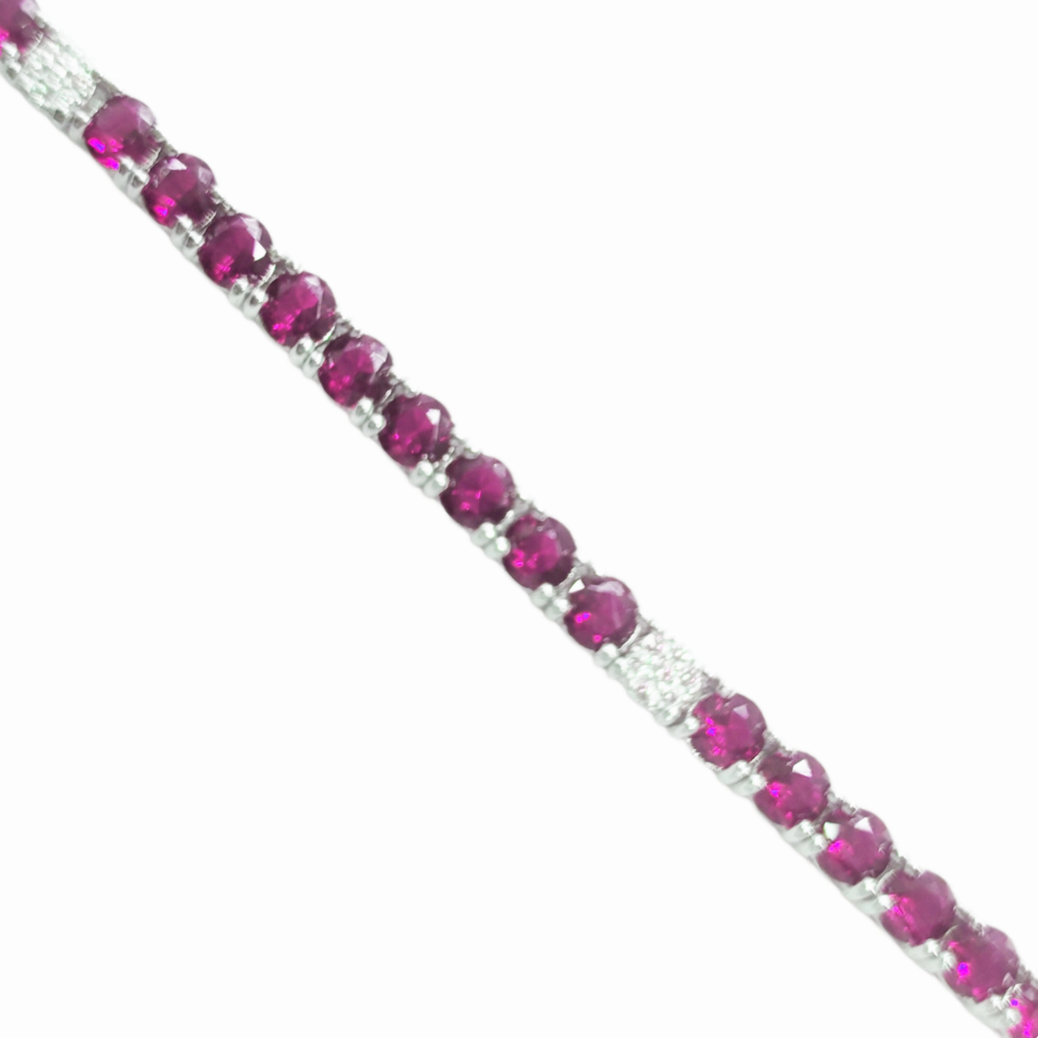 Sterling Silver Color Micropave CZ and Spinel Tennis Bracelet Local Touch Forever Chic
