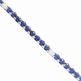 Be All Sterling Silver Color Micropave CZ and Spinel Tennis Bracelet