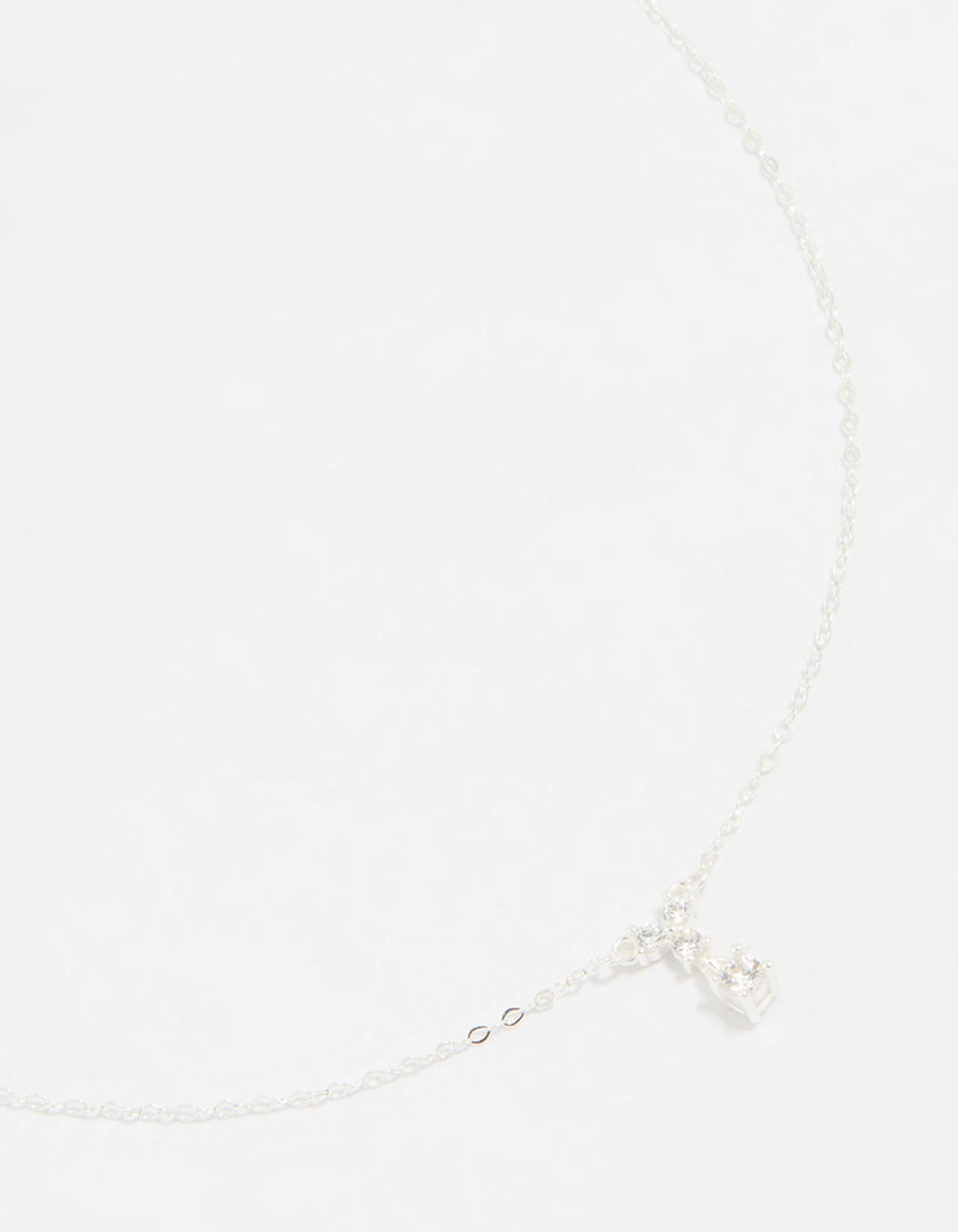 Sterling Silver Cubic Zirconia Drop Necklace Initial Adornment