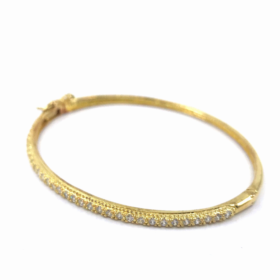 Tested Recipe Modest Price Sterling Silver CZ Micro Pave Bangle Bracelet (Available in 3 Colors)