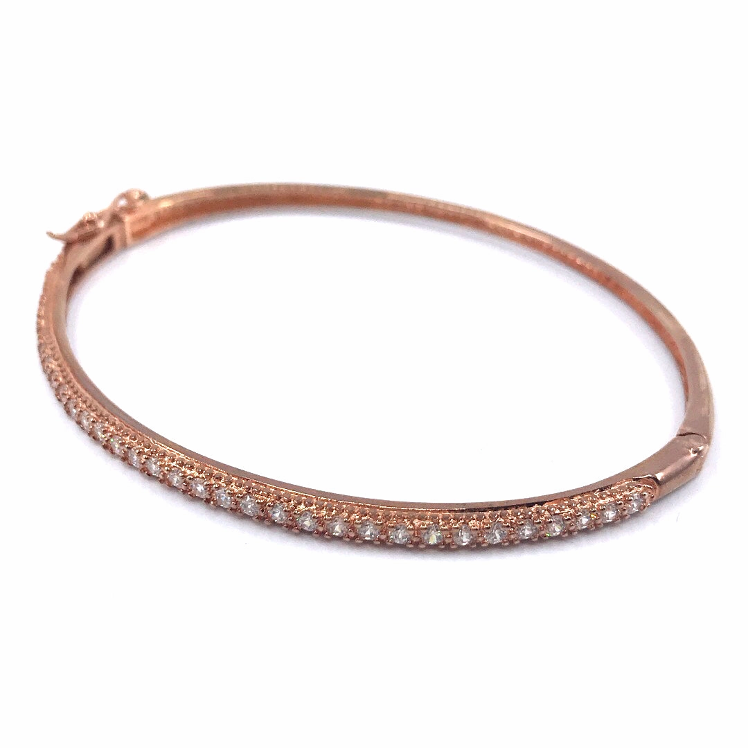 Desert Dream Trusted quality Sterling Silver CZ Micro Pave Bangle Bracelet (Available in 3 Colors)
