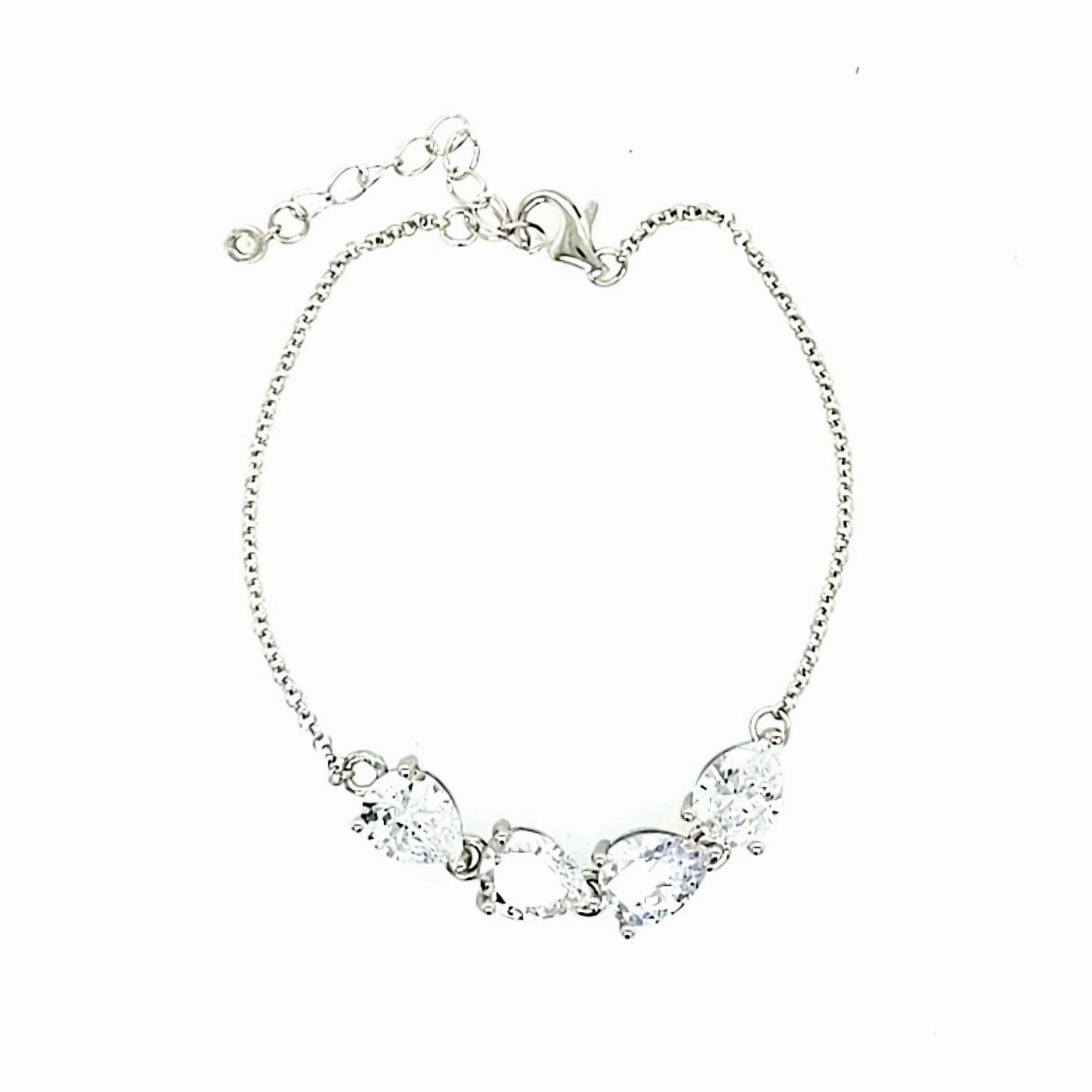 Sterling Silver Four CZ Bracelet Signature Look Critically Acclaimed