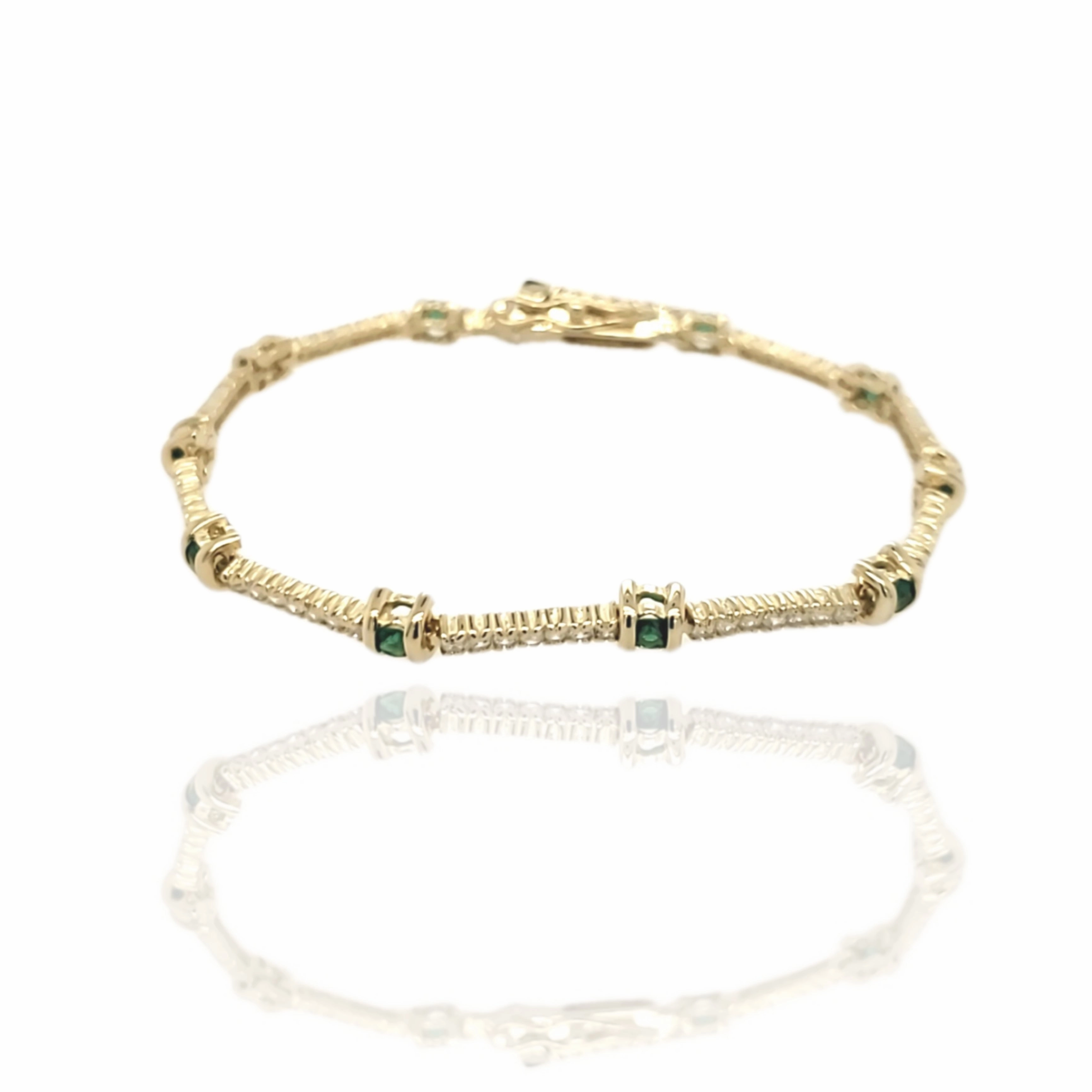 Sterling Silver Gold Plated Colored Stone and CZ Bracelet Outstanding Element Pan-Regional Composites
