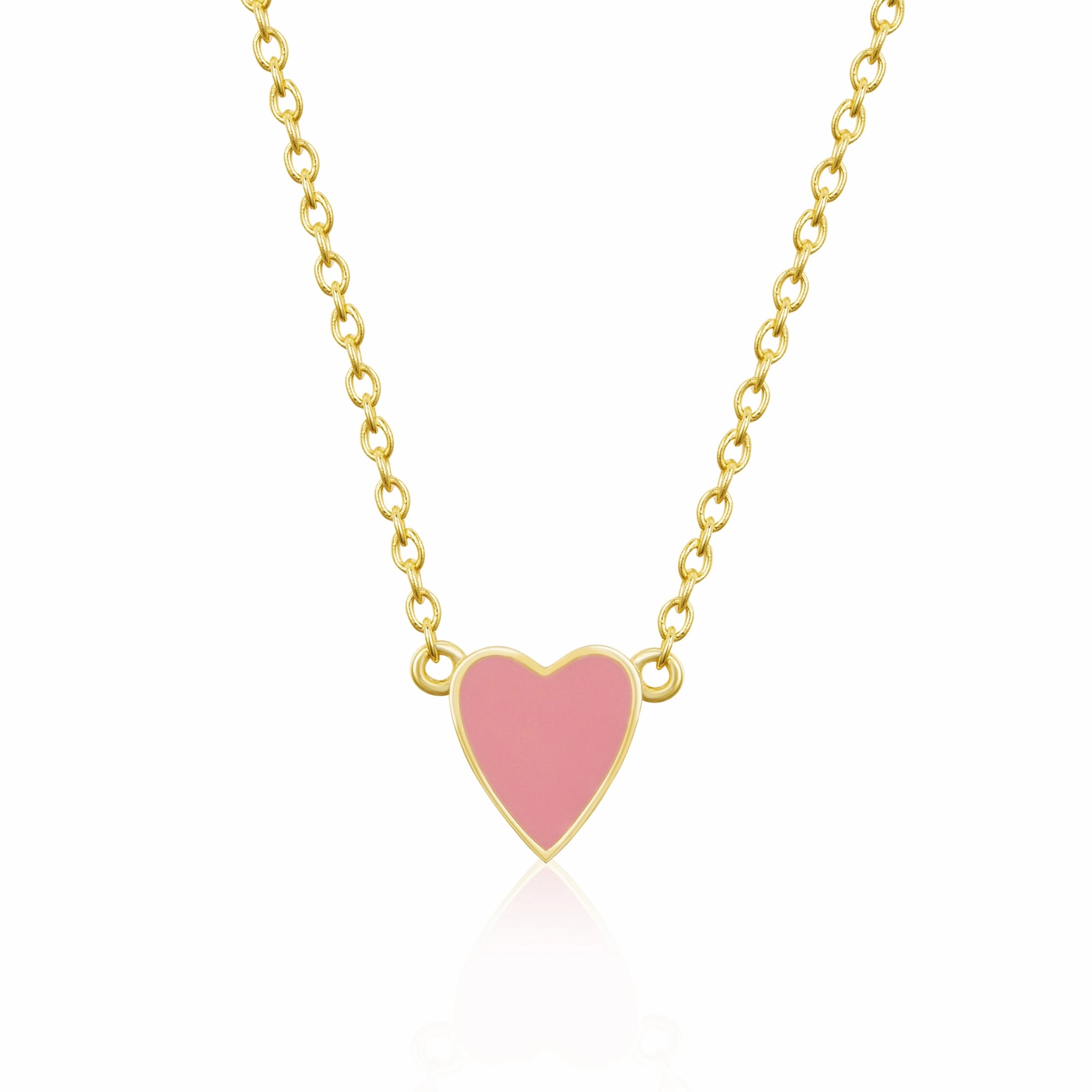 Sterling Silver Gold Plated Enamel Heart Necklace Autumn Warm