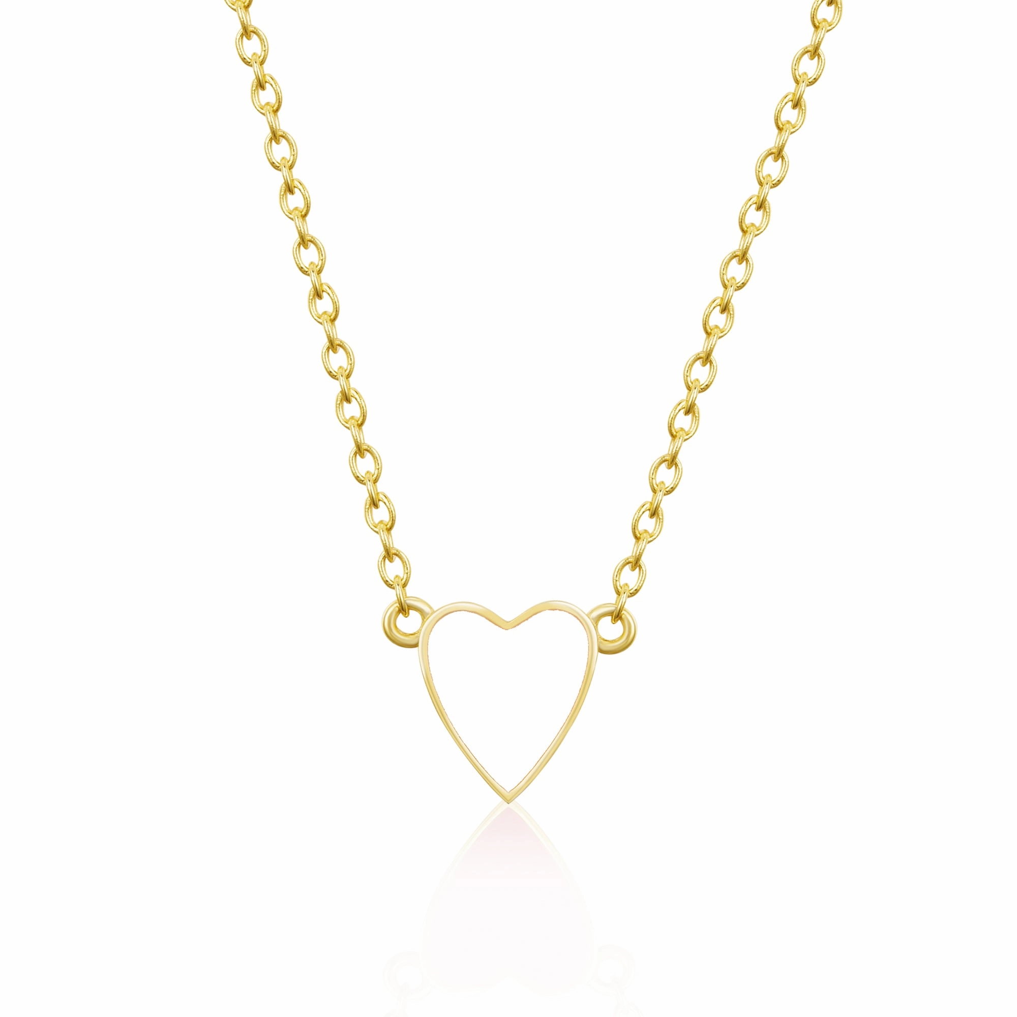 Sterling Silver Gold Plated Enamel Heart Necklace classic accessory