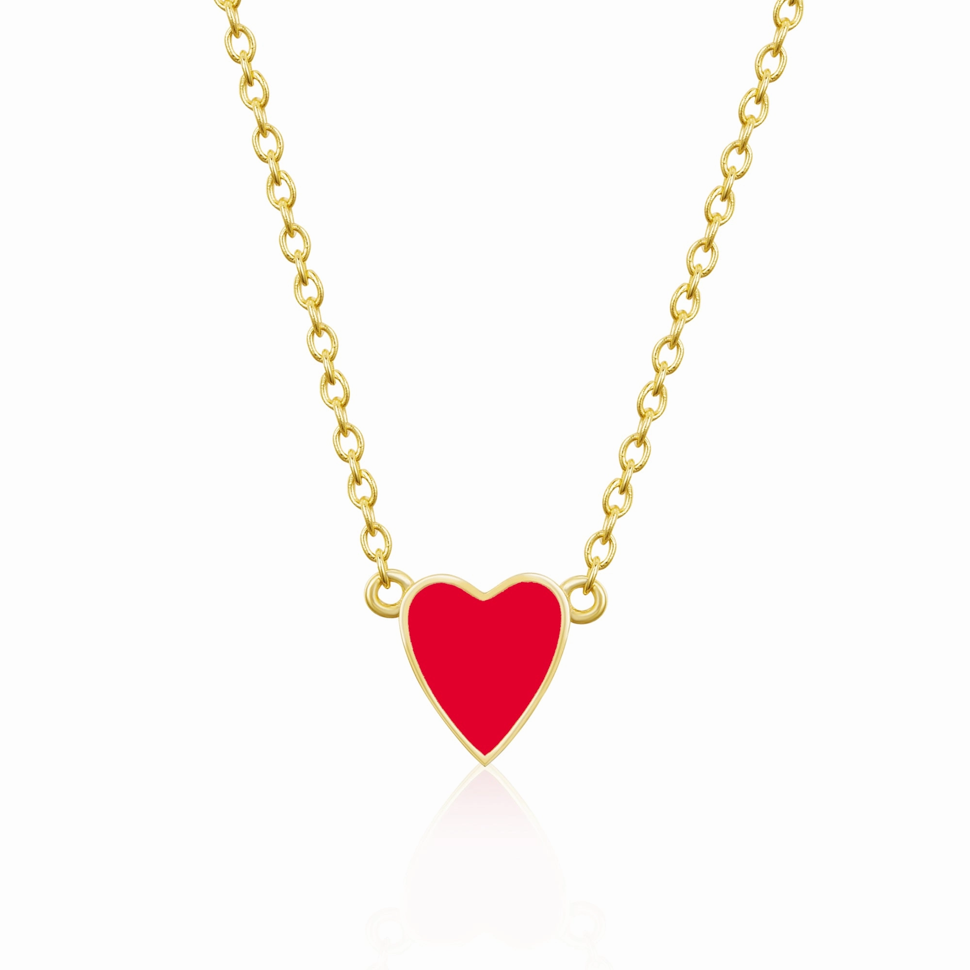 Autumn Touch Gift Accessory Sterling Silver Gold Plated Enamel Heart Necklace