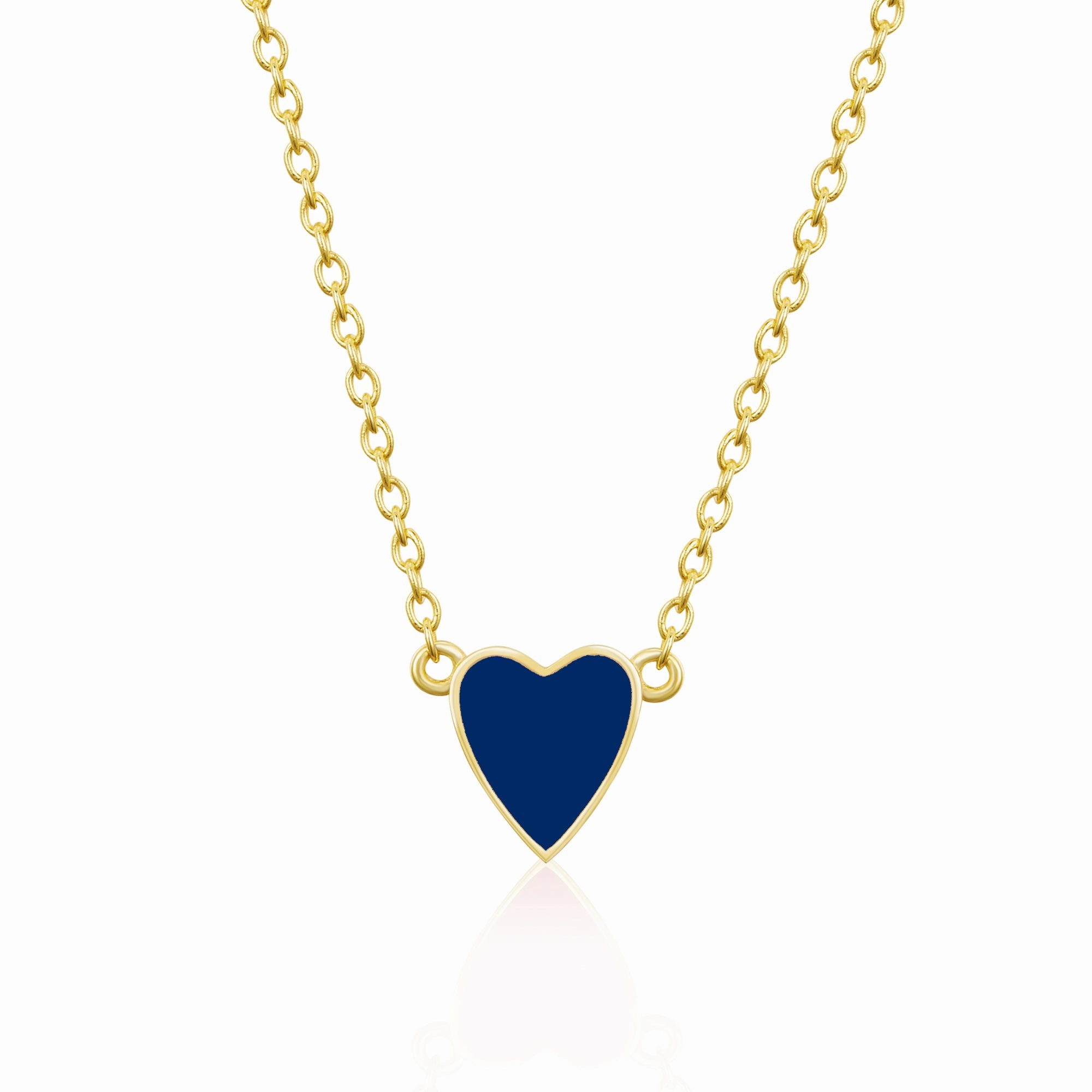 Pearl Accessory Romantic Moment Sterling Silver Gold Plated Enamel Heart Necklace