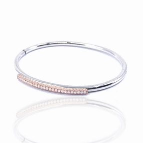 Sterling Silver Micro Pave Bangle Bracelet Fast View