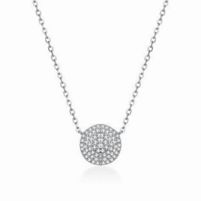 Simple Choice Personal Gift Sterling Silver Micropave Solitaire CZ Necklace