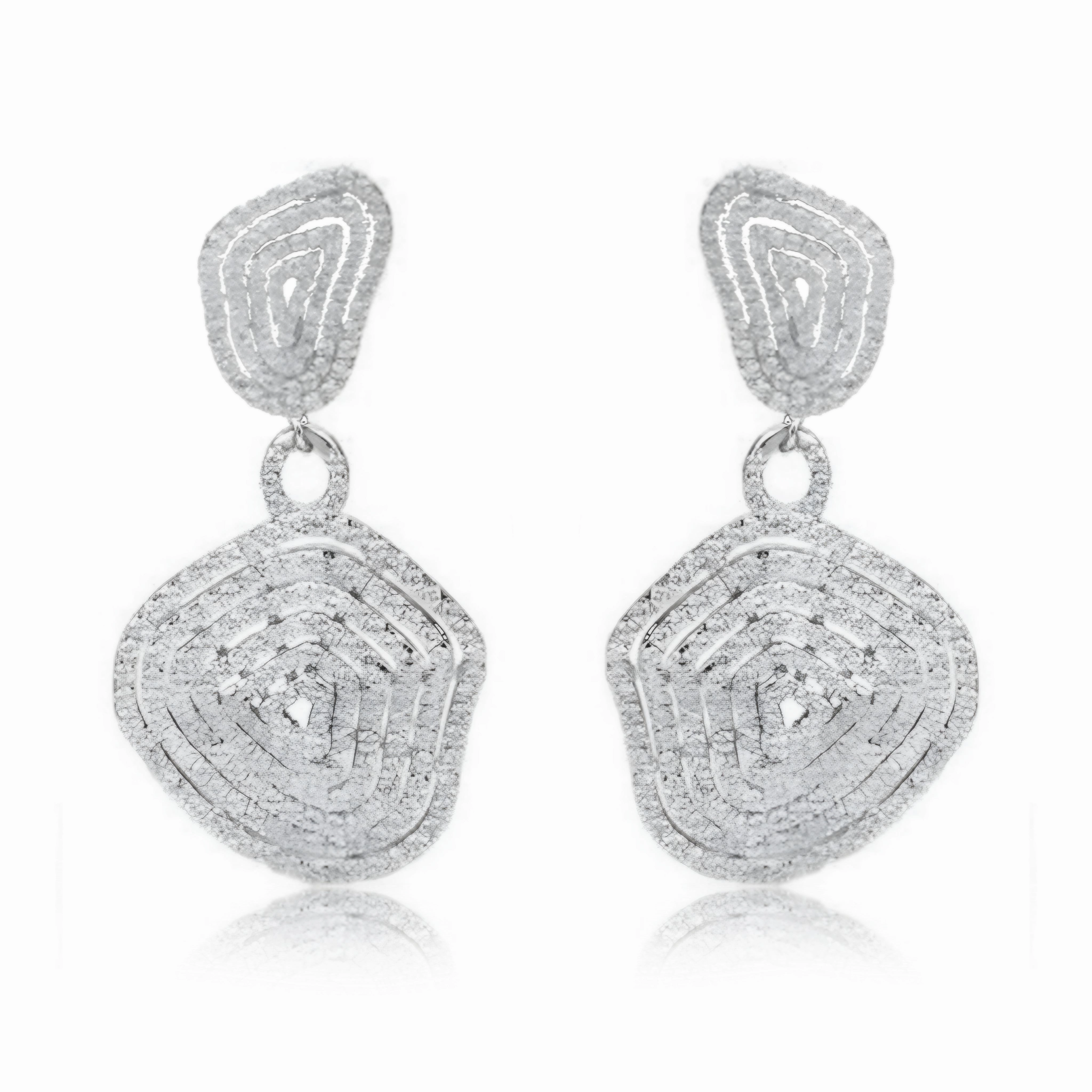 affordable choice Dainty Piece Sterling Silver Natural Shape MicroPave Earrings