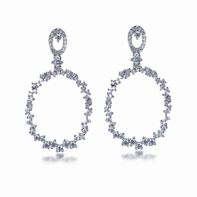 Chic piece Sturdy Accessory Sterling Silver Oval CZ Earring