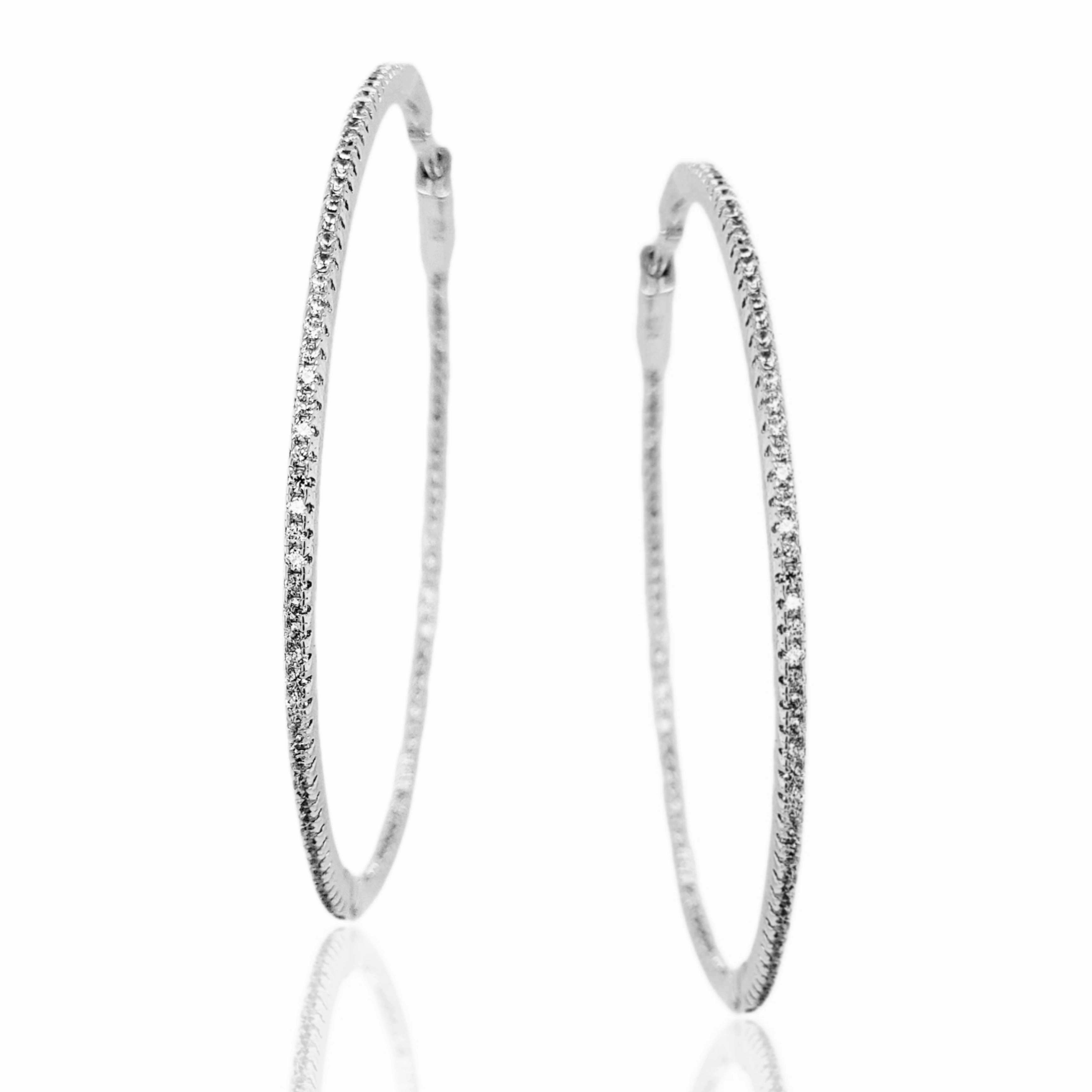 Gorgeous Decoration Sterling Silver Round 2 Inch 1.25mm Hoop Earrings
