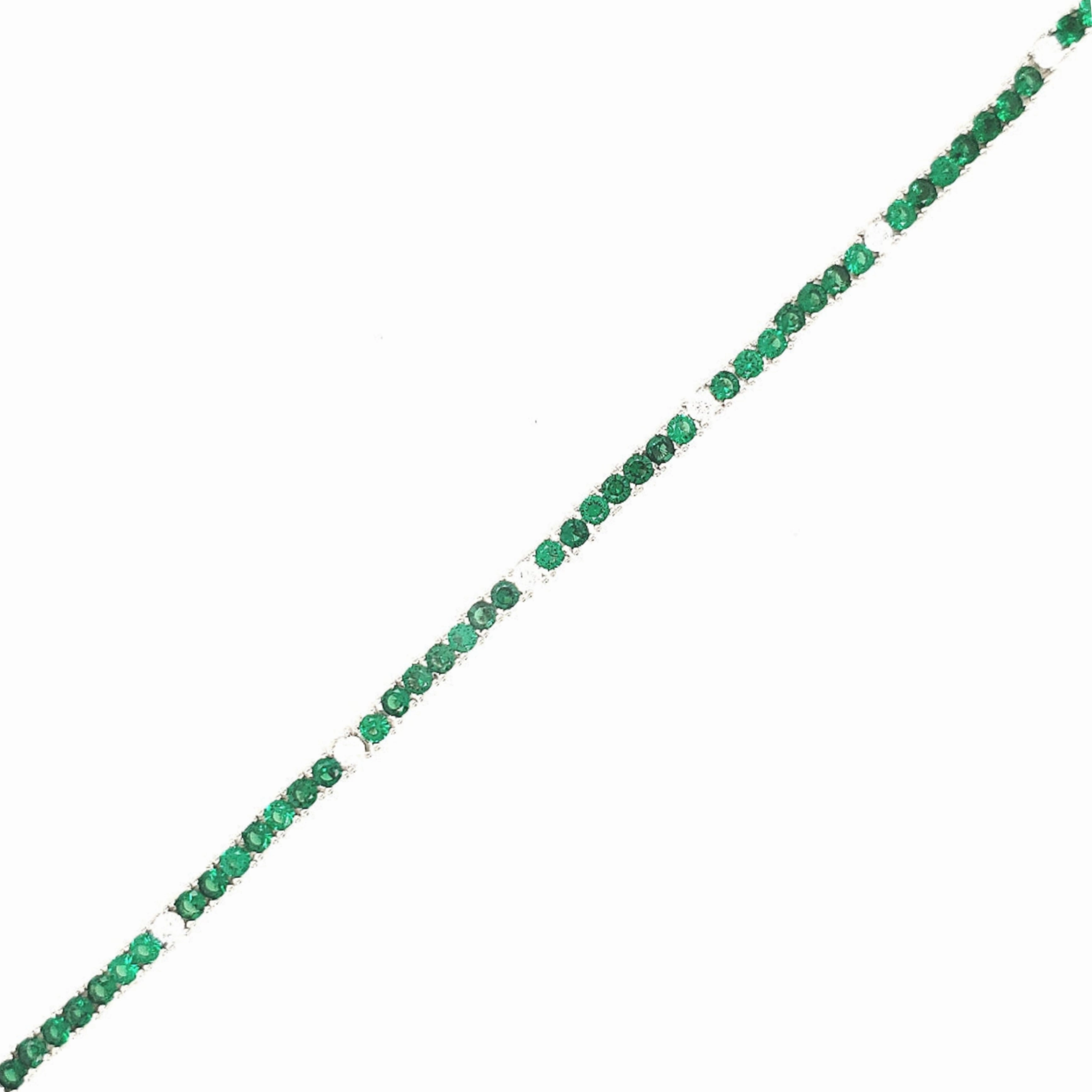 Sterling Silver Ruby, Emerald, and Sapphire Colored CZ Stone Adjustable Tennis Bracelets Live Vision