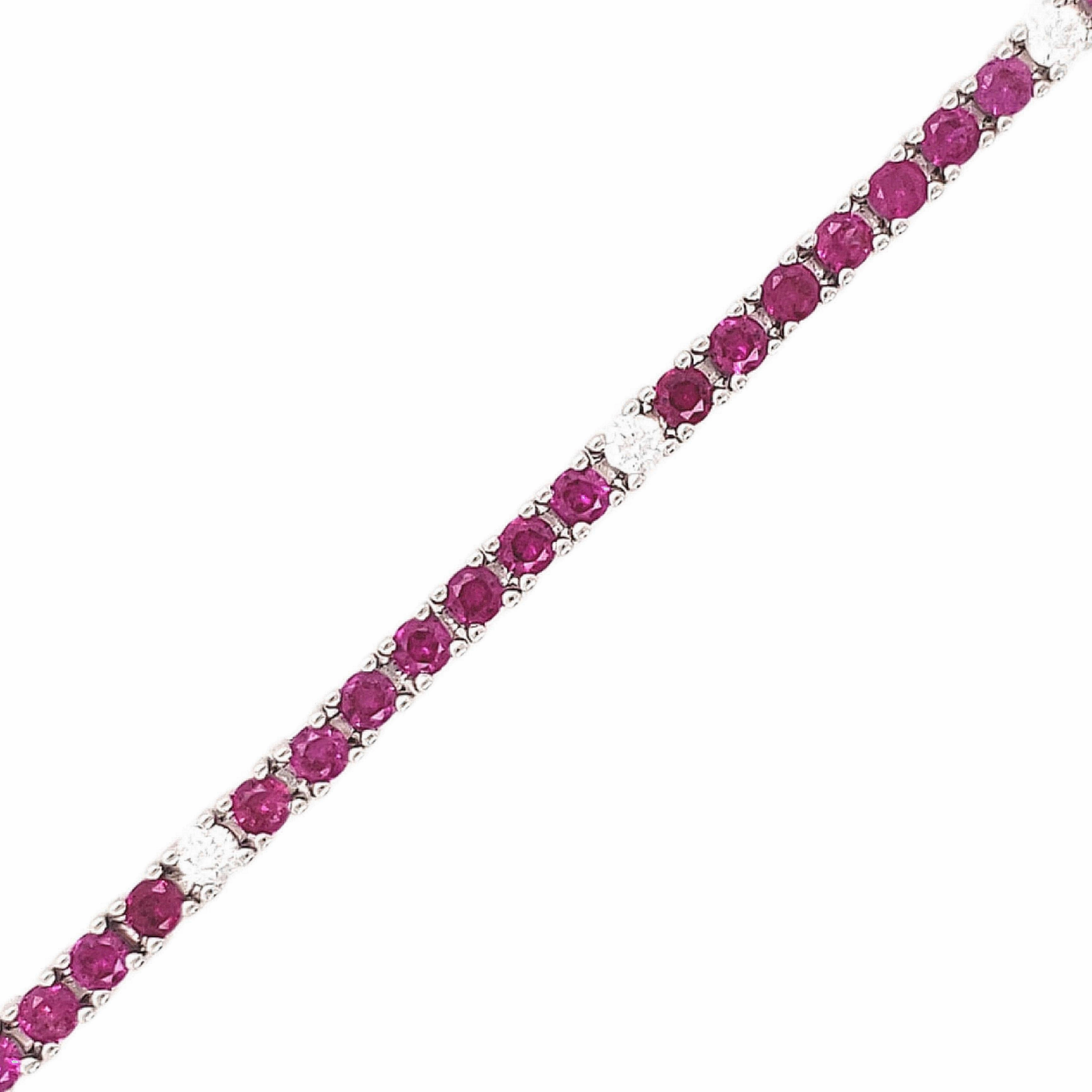 Unmissable Detail Sterling Silver Ruby, Emerald, and Sapphire Colored CZ Stone Bracelet
