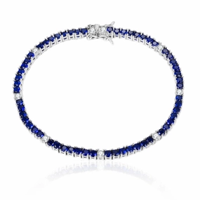 Sterling Silver Sapphire Colored CZ Stone Bracelets Forward-Thinking