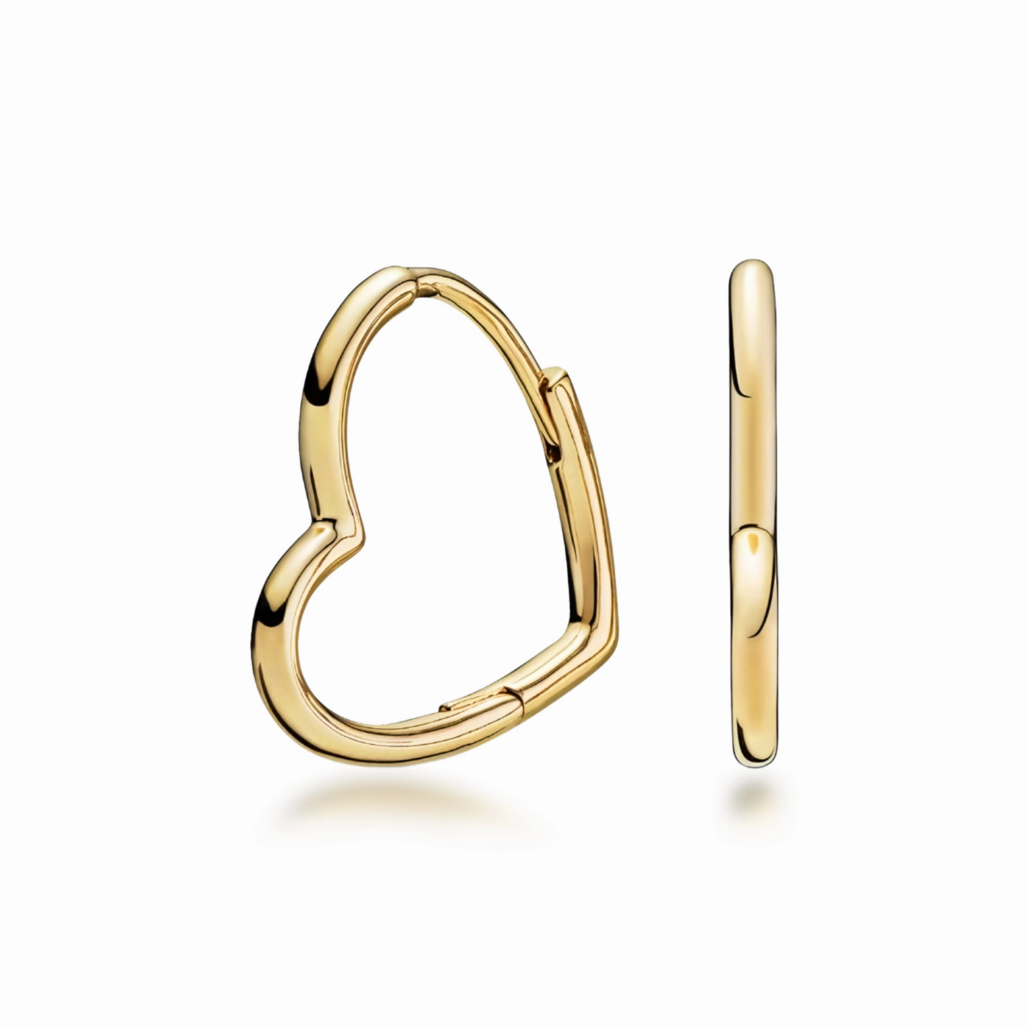 Geometric Jewelry Durable piece Sterling Silver Sideways Heart Hoop Earrings