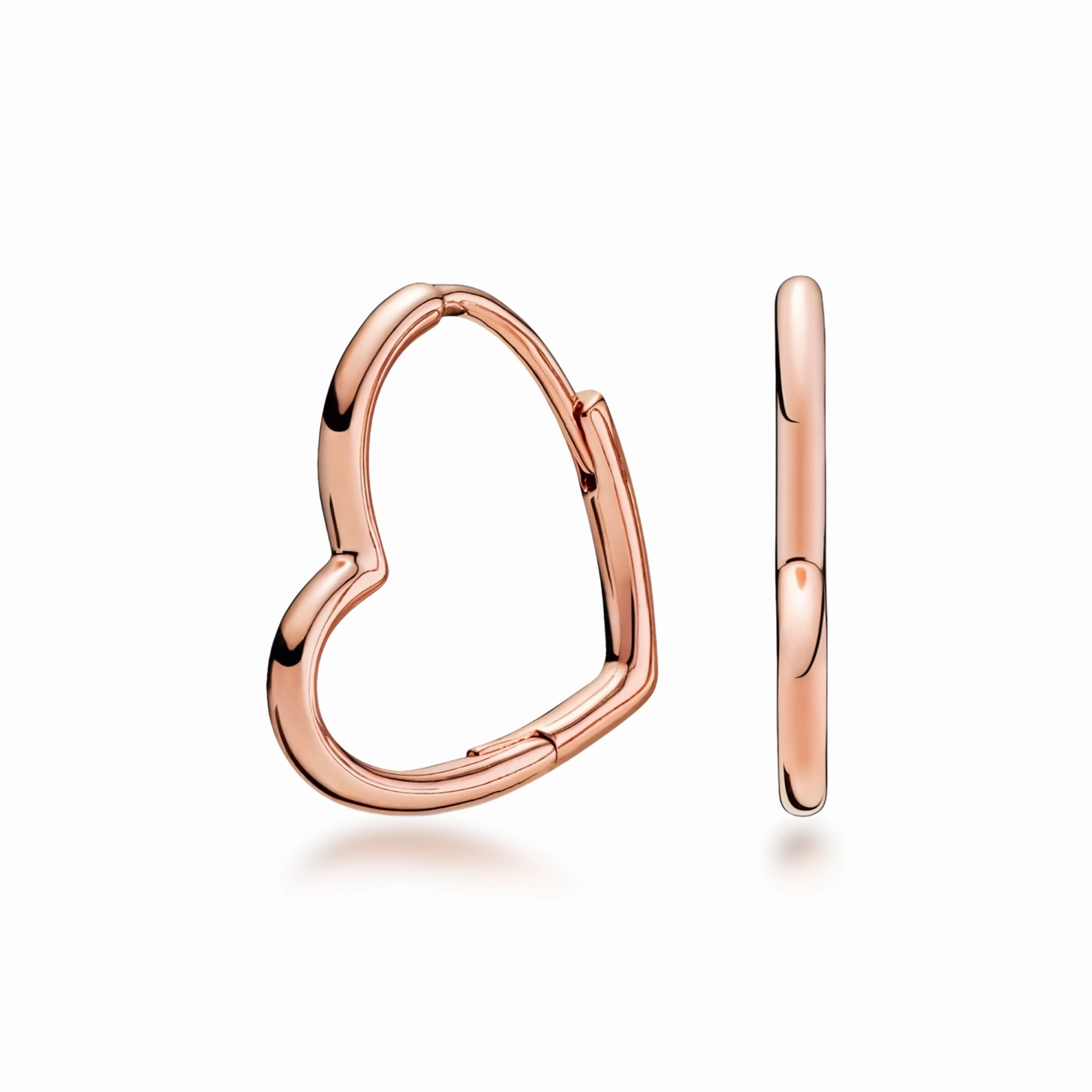 Sterling Silver Sideways Heart Hoop Earrings Geometric Jewelry Durable item