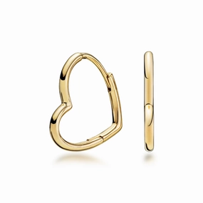 Sterling Silver Sideways Heart Hoop Earrings Minimalist Style