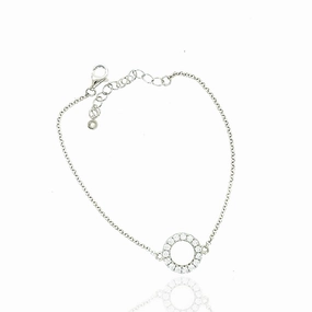 Valuable Blends Sterling Silver Small CZ Circle Bracelet