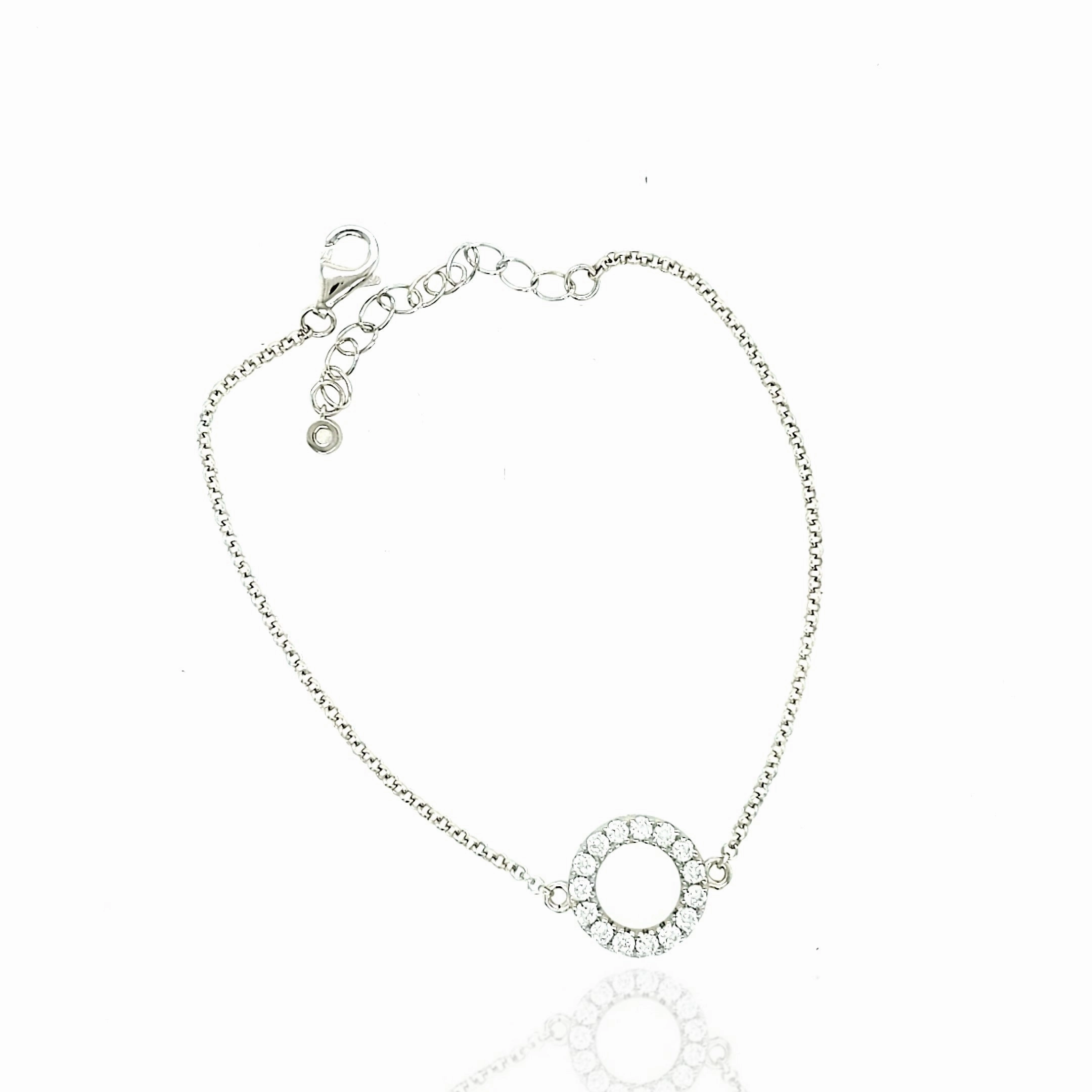 Serendipitous Mixes Wedding Essentials Sterling Silver Small CZ Circle Bracelet