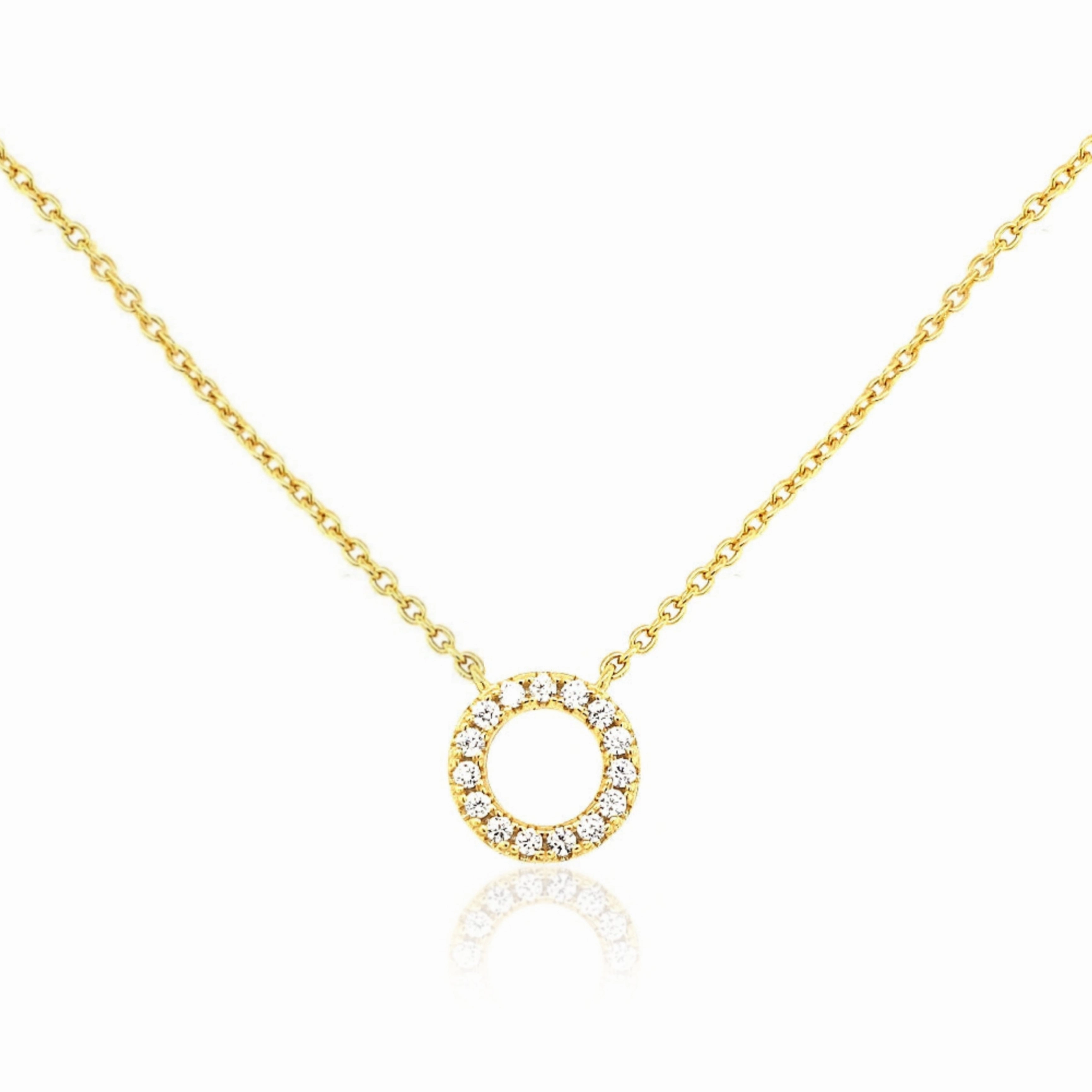 Collection Accessory Sterling Silver Small CZ Circle Necklace